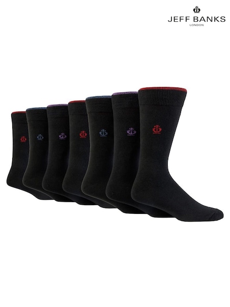Jeff Banks Black Multi Pack Classic Crew Socks (Y17973) | R$ 150