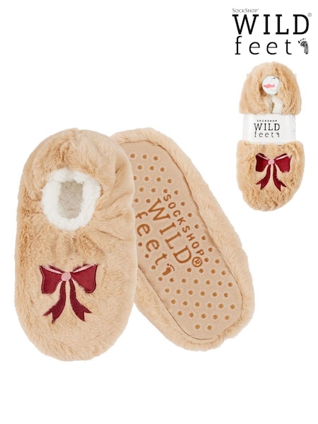 Wild Feet Nude Fluffy Footsie Slippers (Y17978) | €16