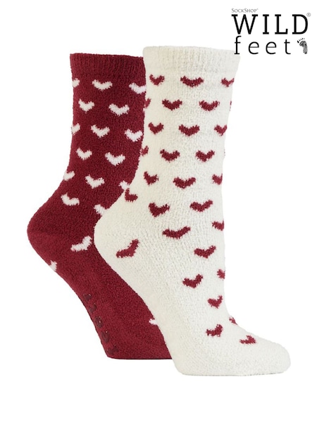 Wild Feet Red Supersoft Fun Leisure Socks 2 Pack (Y17993) | €16