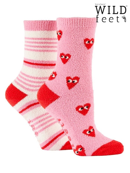 Wild Feet Pink Supersoft Fun Leisure Socks 2 Pack (Y17994) | €16