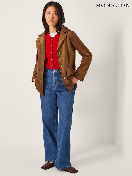 Monsoon Brown Naya Suedette Jacket (Y18035) | R$ 980