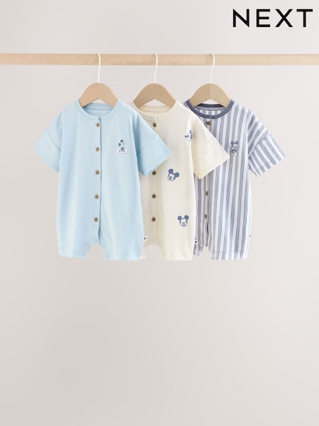 Blue - Baby Mickey Mouse Jersey Rompers 3 Pack