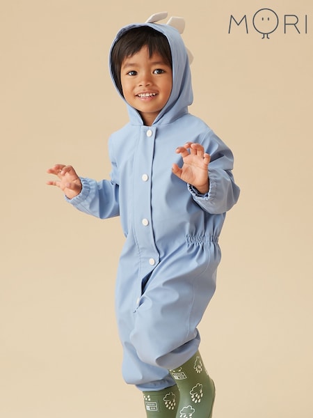 MORI Blue Dinosaur Lined Waterproof Puddlesuit (Y18387) | €85