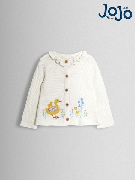 JoJo Maman Bébé Duck Floral Appliqué Cardigan (Y18397) | 209 LEI - 231 LEI