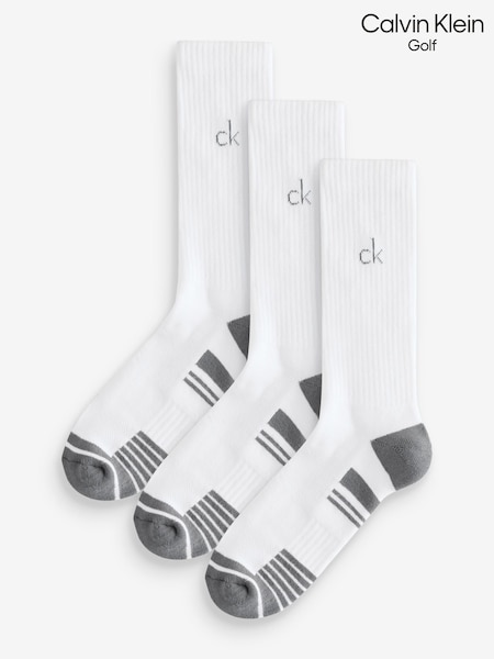 Calvin Klein Golf Tech Crew Black Socks 3 Pack (Y18409) | AED116