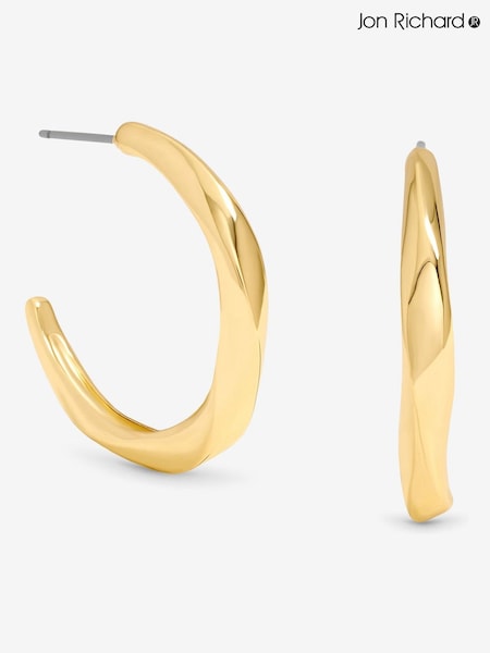 Jon Richard Gold Plated Polished Twist Hoop Earrings (Y18417) | €27