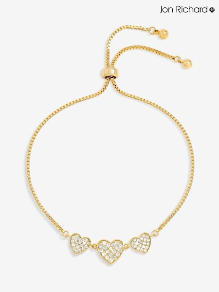Jon Richard Gold 18K Plated Micro Pave Heart Bracelet (Y18418) | €35