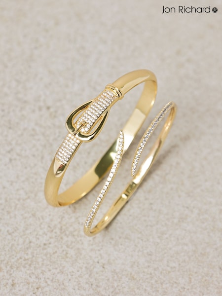 Jon Richard Gold Plated  18K and Pave Buckle Bangle (Y18429) | €53