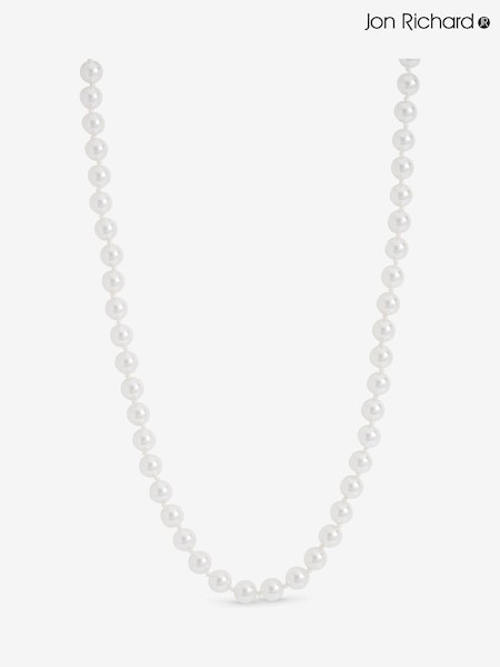 Jon Richard Silver Plated 6mm Knotted Pearl Necklace (Y18438) | €33
