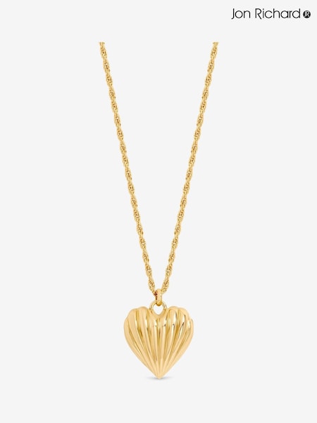Jon Richard Gold Plated Ridge Heart Long Pendant (Y18449) | €33