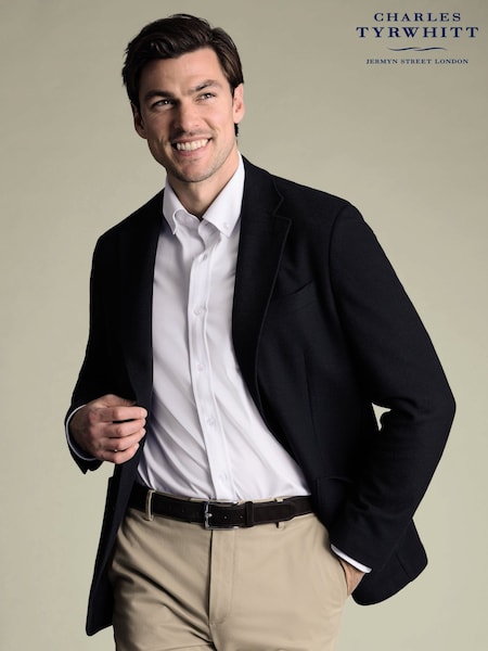 Charles Tyrwhitt Blue Jersey Slim Fit Jacket (Y18559) | AED1,450