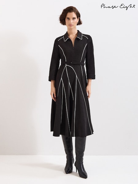 Phase Eight Black Tilly Piped Dress (Y18628) | €164