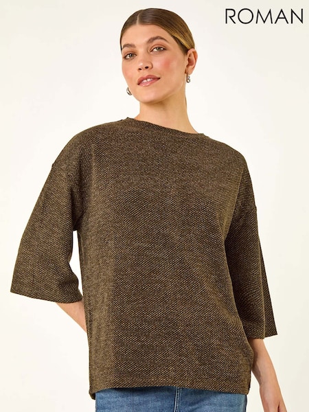 Roman Button Back Stretch T-Shirt (Y18701) | R$ 385