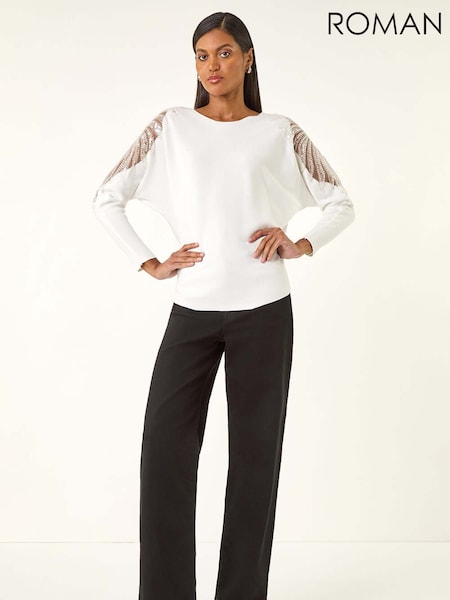 Roman Embellished Knit Jumper (Y18711) | R$ 485