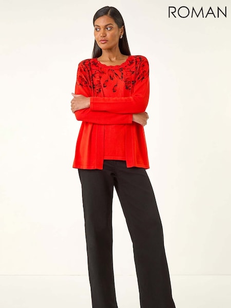 Roman Embellished Print Knit Top (Y18712) | € 66