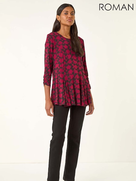 Roman Red Printed Tunic Top (Y18713) | €48