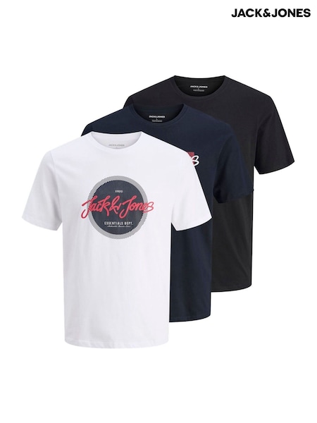 JACK & JONES White Multipack Logo T-Shirts 3 Pack (Y18804) | €35