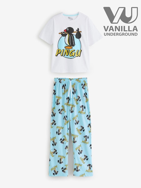 Vanilla Underground Blue Pingu Short Sleeve Long Leg Pyjamas Set (Y18826) | €35