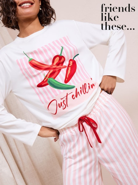 Friends Like These Pink Chilli Petite Long Sleeve Pyjamas (Y18928) | $56