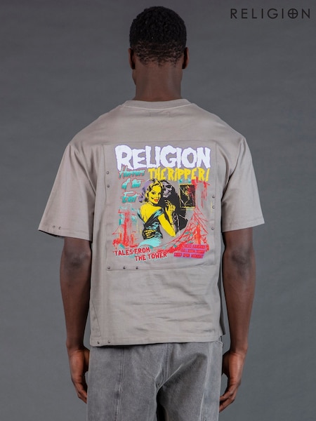 Religion Grey Acid Ripper T-Shirt (Y18956) | €64