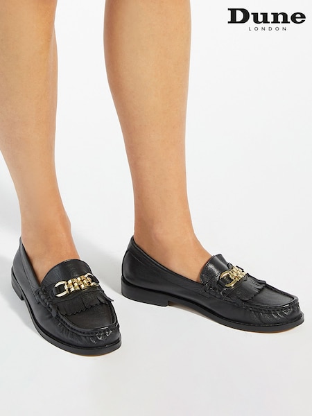 Dune London Black Granules Chain Loafers (Y19195) | €130