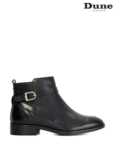 Dune London Black Wide Fit Pemma Strap Trim Ankle Boots (Y19207) | € 201