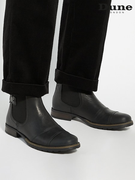 Dune London Black Saltwood Worker Chelsea Boots (Y19281) | €171