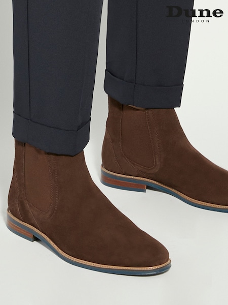 Dune London Brown Mckinley Constrast Sole Chelsea Boots (Y19290) | €164