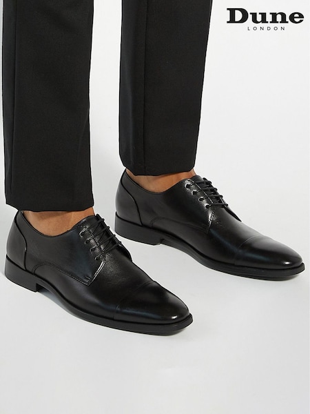 Dune London Black Suffix WF Flex Sole Topcap Gibson Shoes (Y19291) | €152