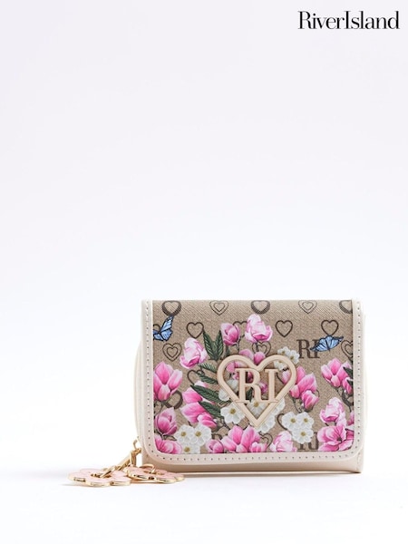 River Island Brown Floral Monogram Purse (Y19387) | AED70