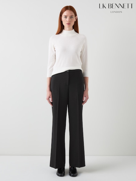 LK Bennett Black Claire Plain Straight Trousers (Y19435) | €228