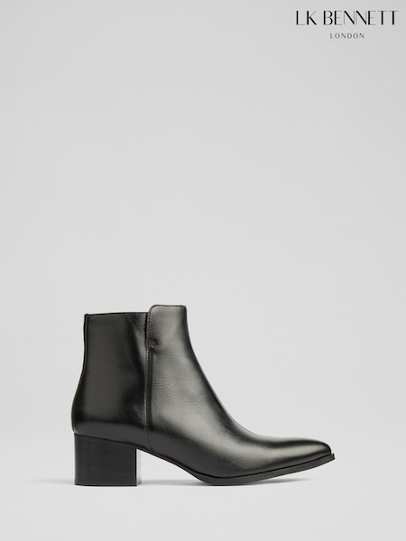 LK Bennett Black Cicilia Leather Ankle Boots (Y19444) | AED1,741