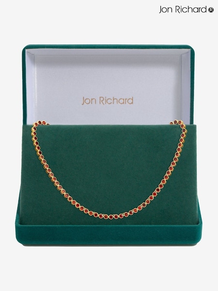 Jon Richard 14K Plated and Red Cubic Zirconia Tennis Necklace - Gift Box (Y19480) | € 92