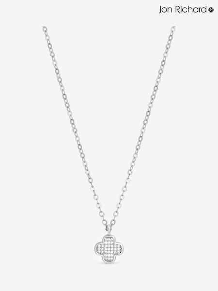 Jon Richard Silver Rhodium Plated Micro Pave Clover Pendant (Y19481) | €33