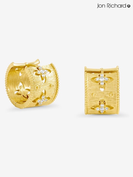 Jon Richard Gold Plated Clover Hoop Earrings (Y19490) | €33