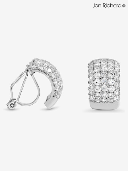 Jon Richard Silver Rhodium Plated Multirow Crystal Clip Earrings (Y19527) | €33