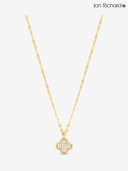 Jon Richard Gold Plated Mirco Pave Clover Pendant (Y19531) | €33