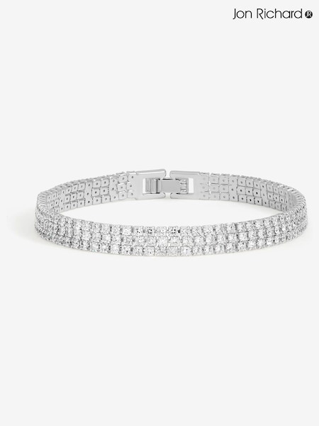 Jon Richard Silver Plated and Crystal Stone Multirow Bracelet (Y19532) | €22.50