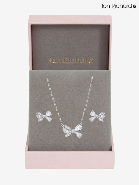 Jon Richard Silver Rhodium Plated Bow Box Set Gift Box (Y19534) | R$ 245