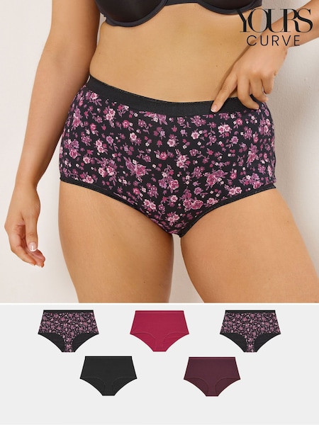 Karbonska črna - Yours Curve Full Briefs 5 Pack (Y19558) | € 26