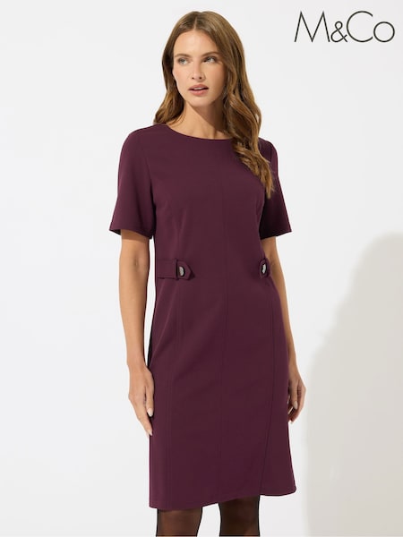 M&Co Red Button Detail Tailored Shift Dress (Y19572) | €61