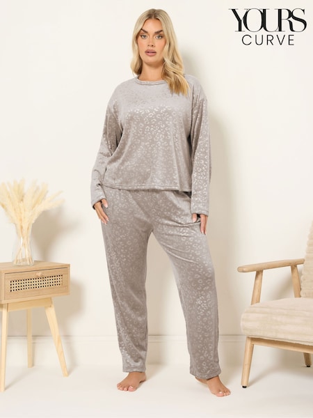 Yours Curve Natural Super Luxe Embossed Lounge Set (Y19683) | €50