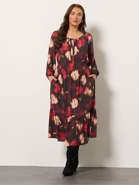 Evans Blurred Floral Black Dress (Y19759) | ‏309 د.إ.‏