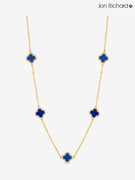 Jon Richard Gold Tone Lapis Station Clover Necklace (Y19825) | €40