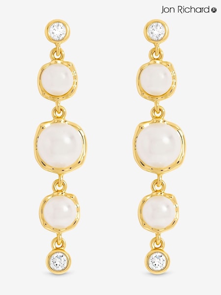 Jon Richard Gold 14K Plated Graduated Pearl Drop Earrings (Y19867) | €18.50