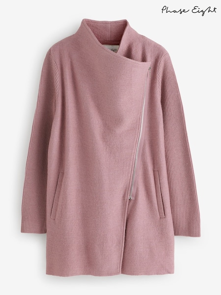 Phase Eight Pink Byanca Zip Knit Coat (Y19869) | €173