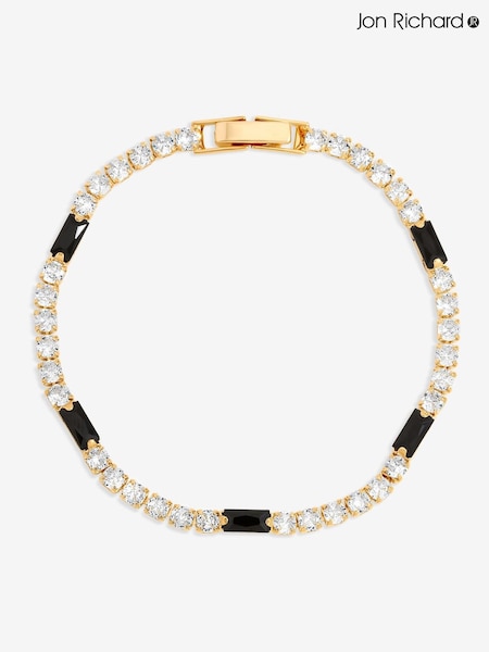 Jon Richard Gold Plated Round Stone and Jet Tennis Bracelet (Y19872) | €18.50