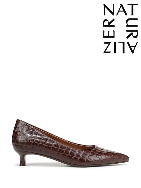 Naturalizer Natalia Wide Fit Kitten Heel Court Brown Shoes (Y19875) | €172