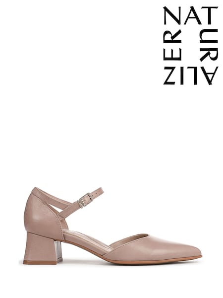 Naturalizer Cream Maddox Wide Fit Ankle Strap Block Heel Shoes (Y19889) | €166