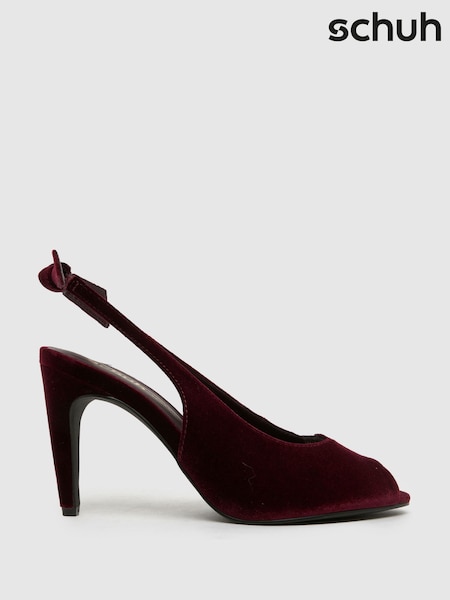 Schuh Scottie Velvet Peep Toe Sandals (Y20141) | AED233